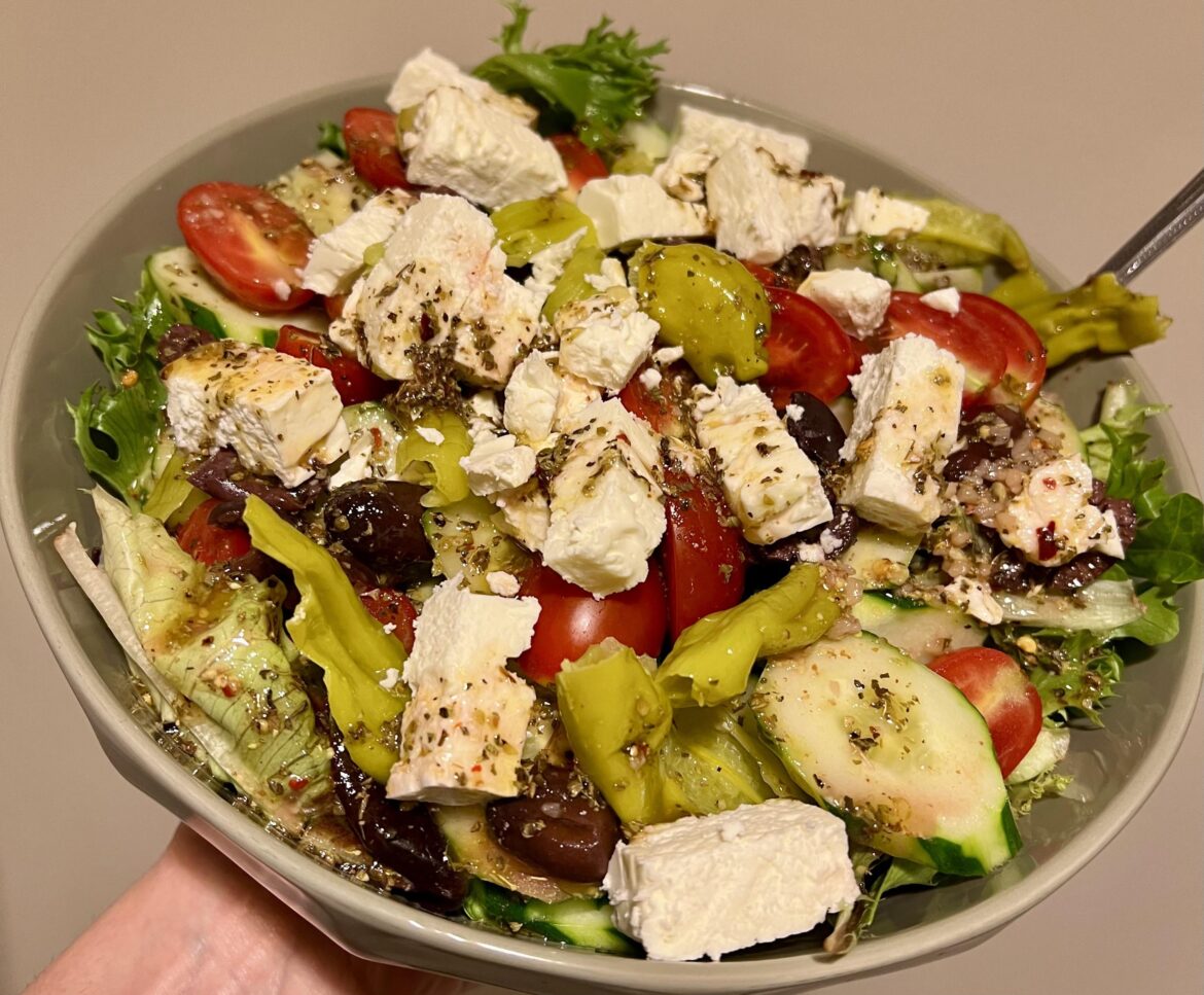 Greek salad keeps me happy