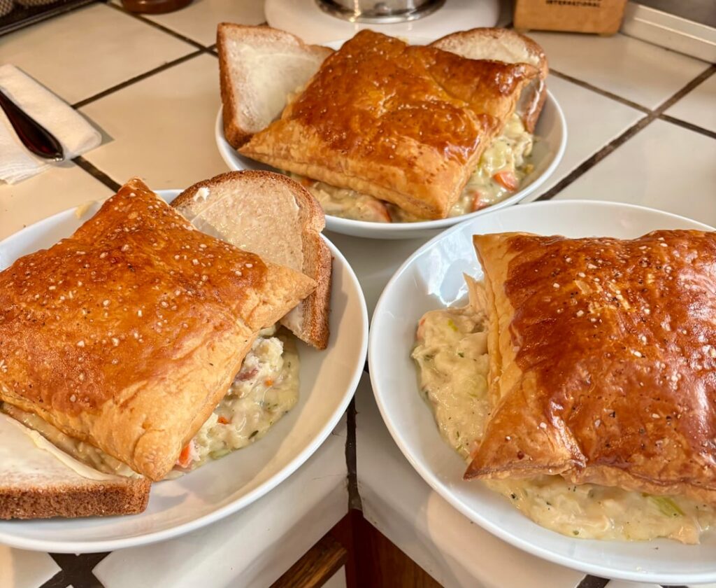 Chicken Pot Pie topped with Puff Pastry