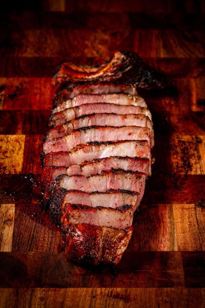 Grilled Red Wattle Hog Pork Chops