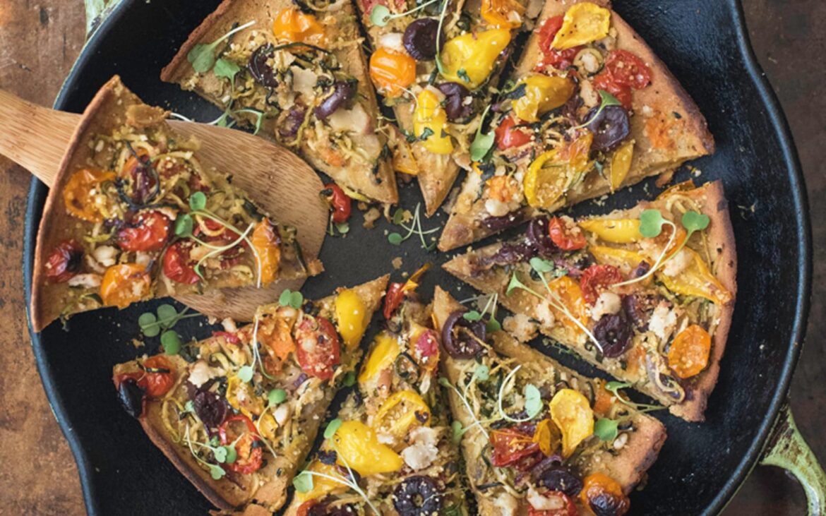 Mediterranean Chickpea Socca Pizza [Vegan, Gluten-Free] – One Green Planet