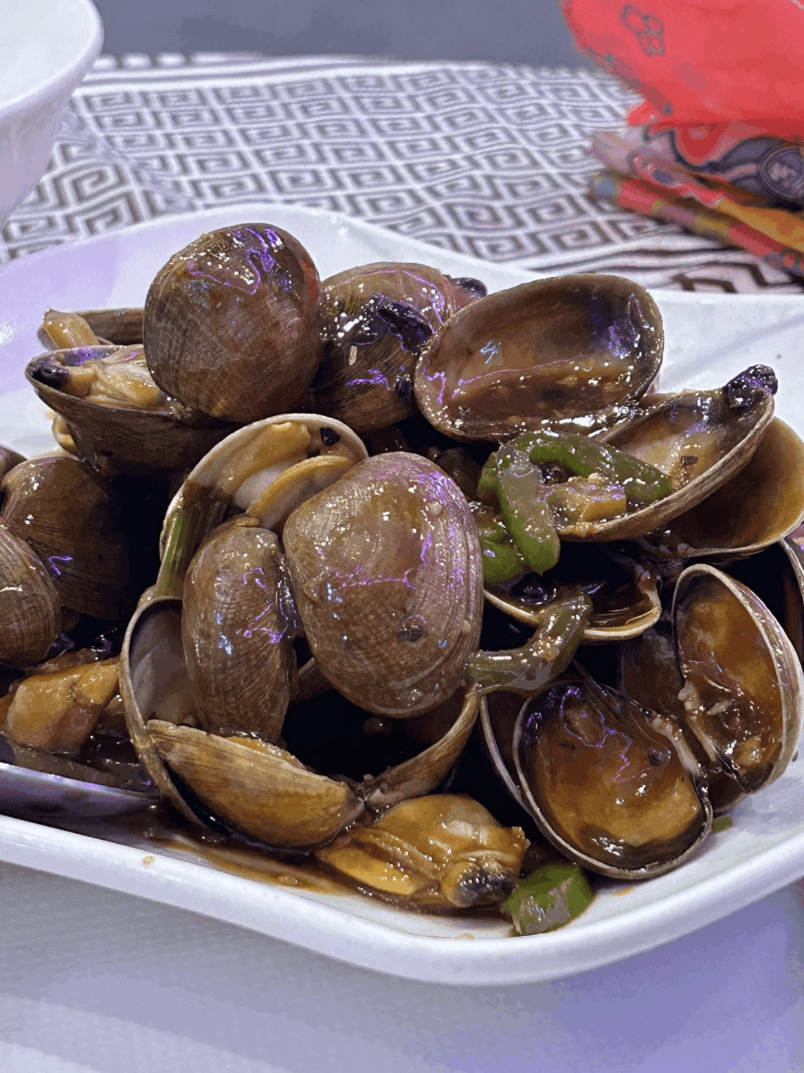 Clams in black bean sauce
