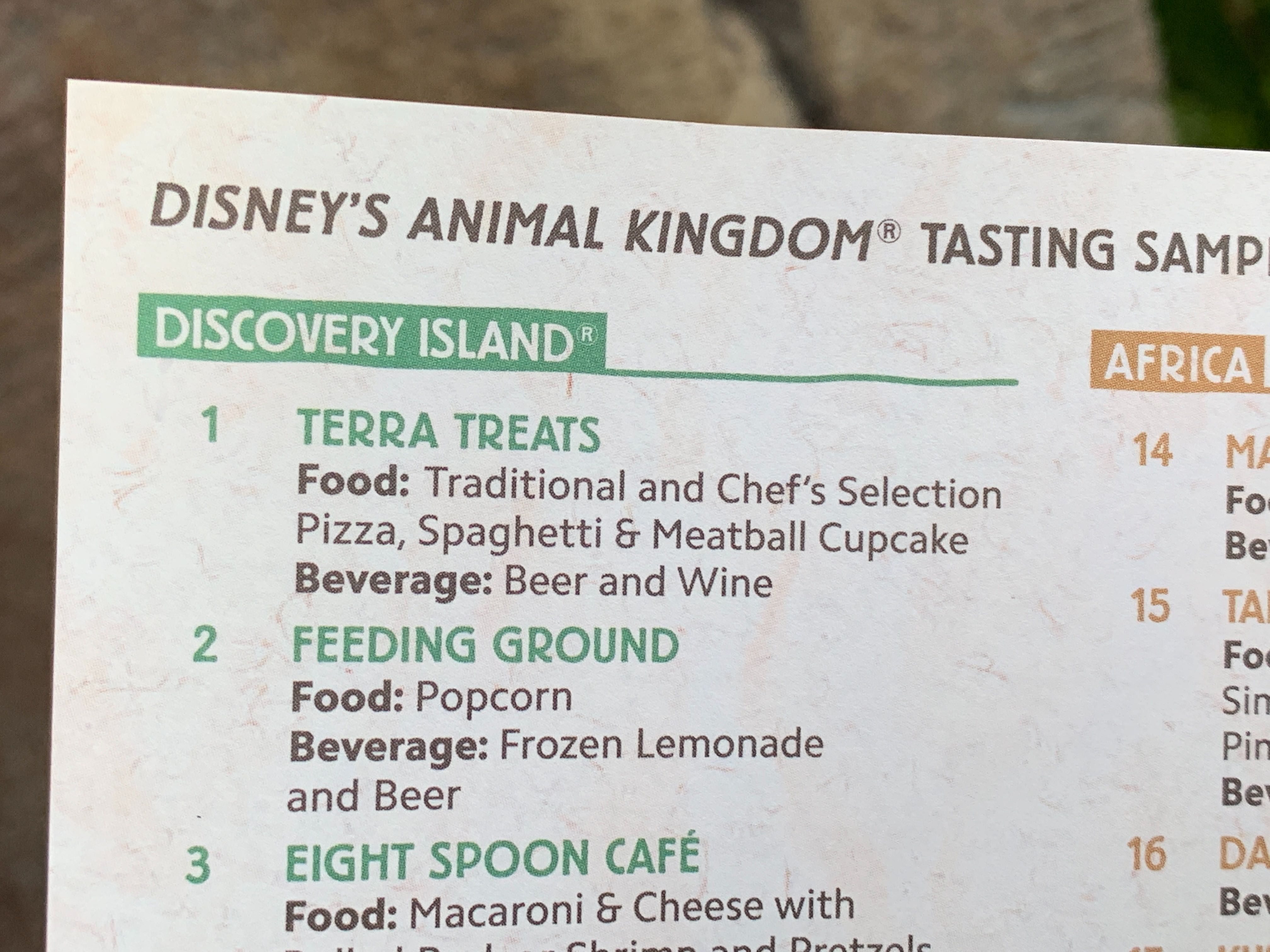 animal kindgom tasting menu december - inside terra treats