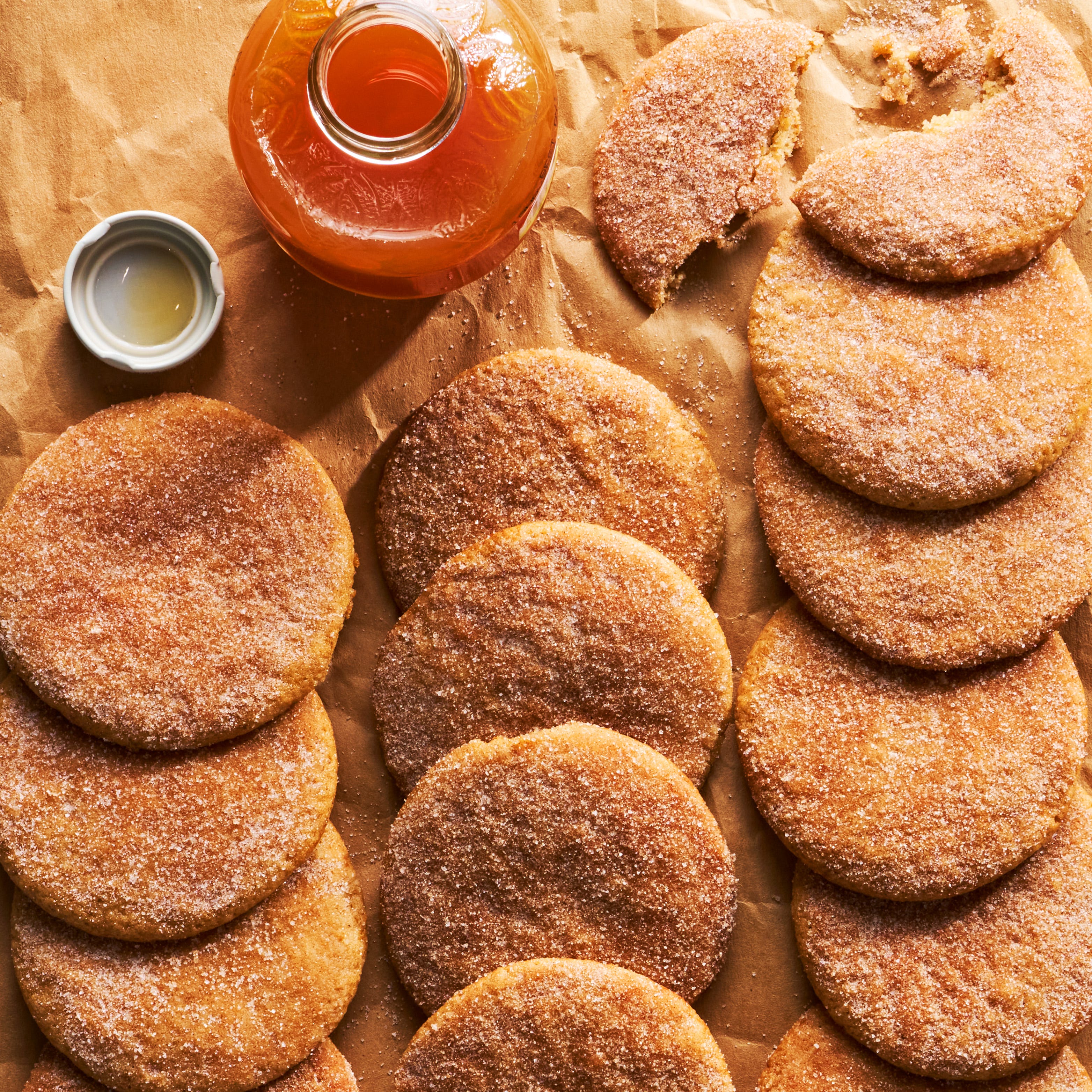 apple cider cookies rolled in cinnamon sugar