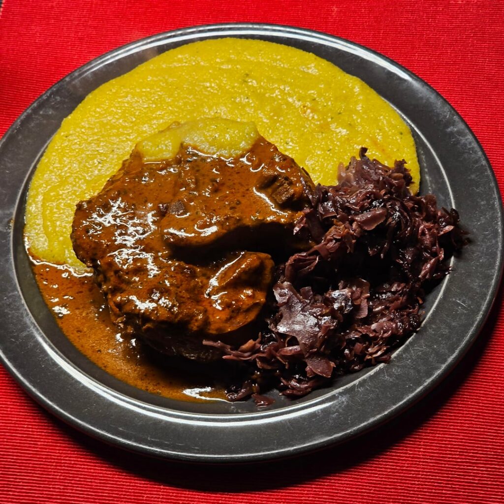 Ossobuco with Polenta and Red Cabbage