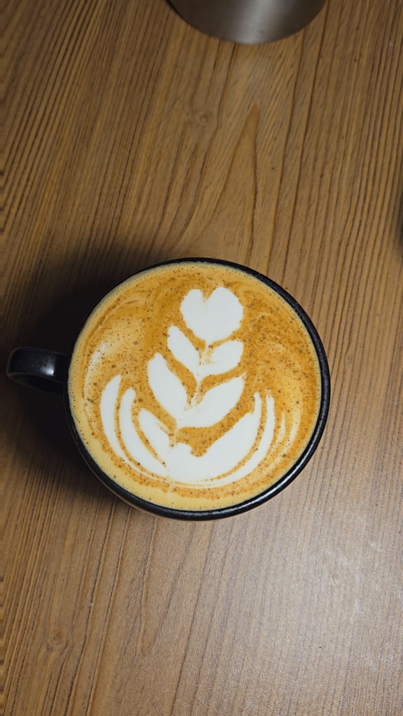 a lil latte art with oat milk