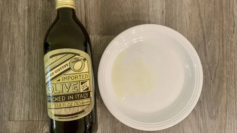 Trader Joe's olive oil on table