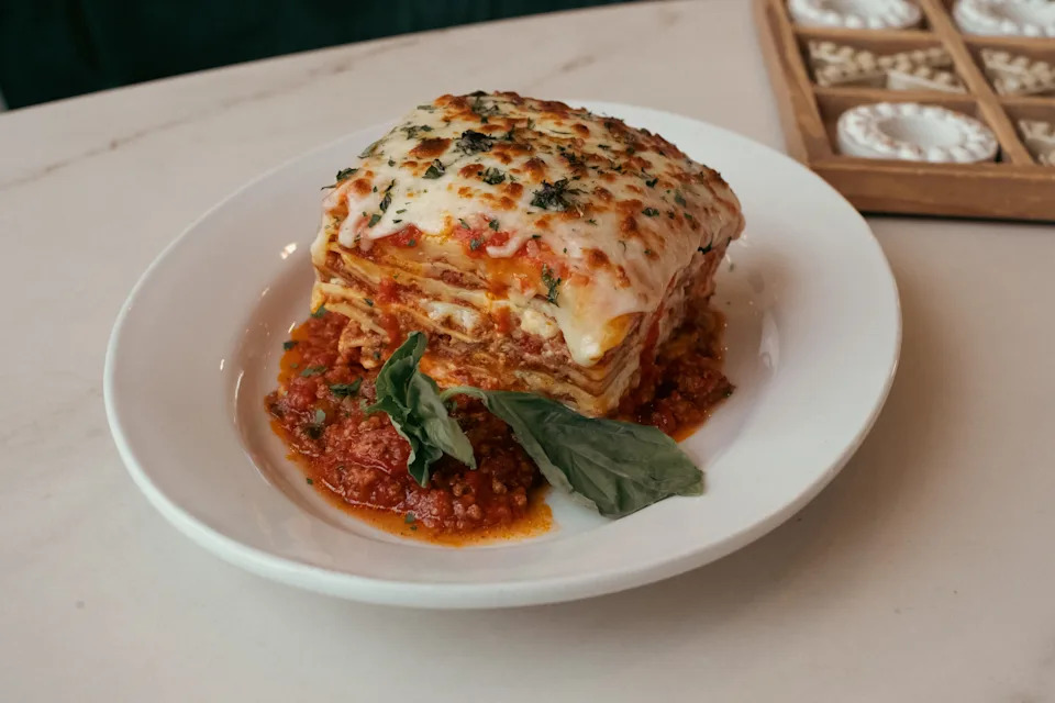 Known for the excellent portions, the baked meat lasagna at Osteria by Capri is definitely no lightweight and has had many diners enjoying leftovers the next day.