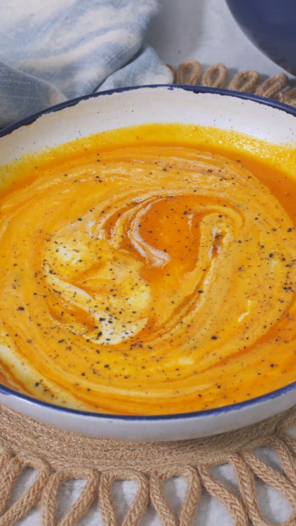 Vegan Roasted Red Pepper and Carrot Soup