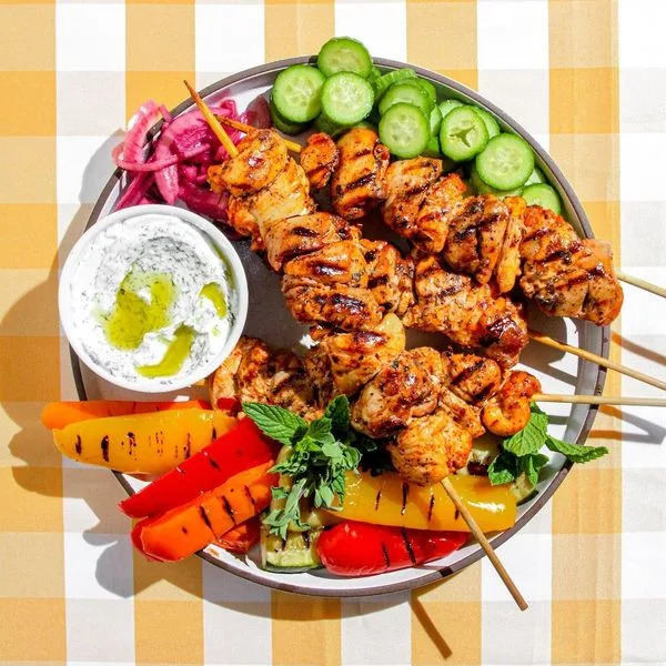 Mediterranean Chicken Skewers | Forks & Foliage