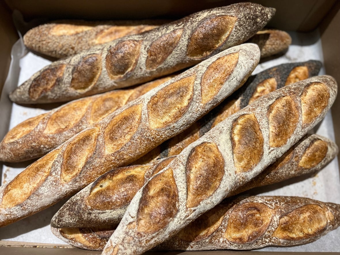 A pile of baguettes. 
