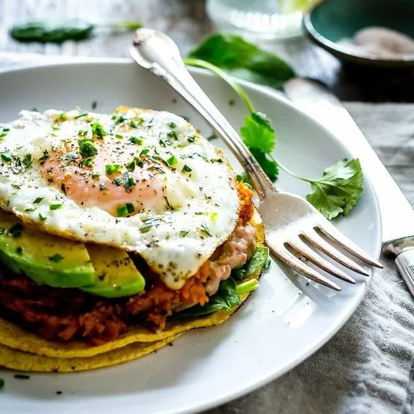 Sweet Potato Pinto Bean Open-Face Breakfast Tacos | Rebecca Firsker