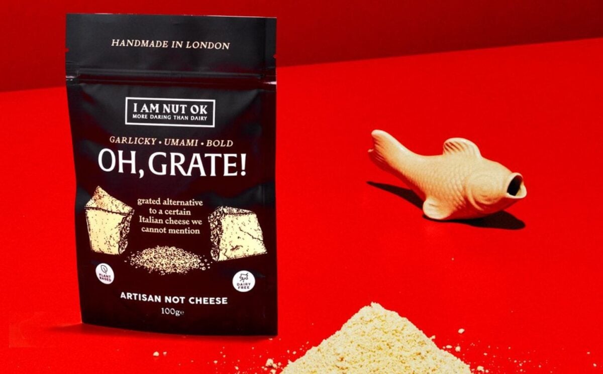 Photo shows I Am Nut OK's parmesan-style "Oh, Grate!" cheese