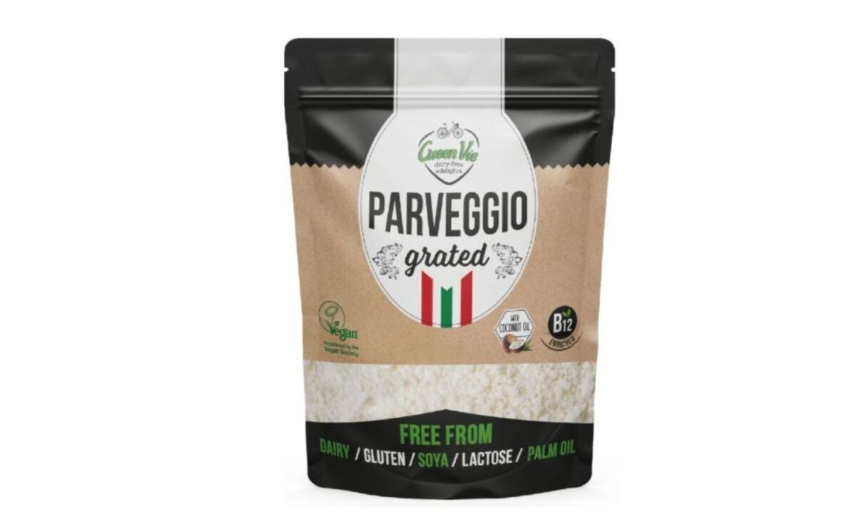 Photo shows GreenVie's Parveggio - a plant-based product designed to emulate parmesan cheese