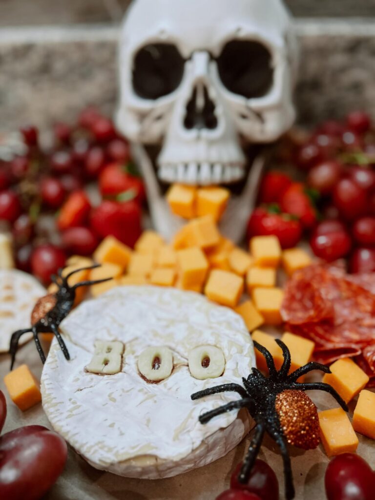 Spooky charcuterie table