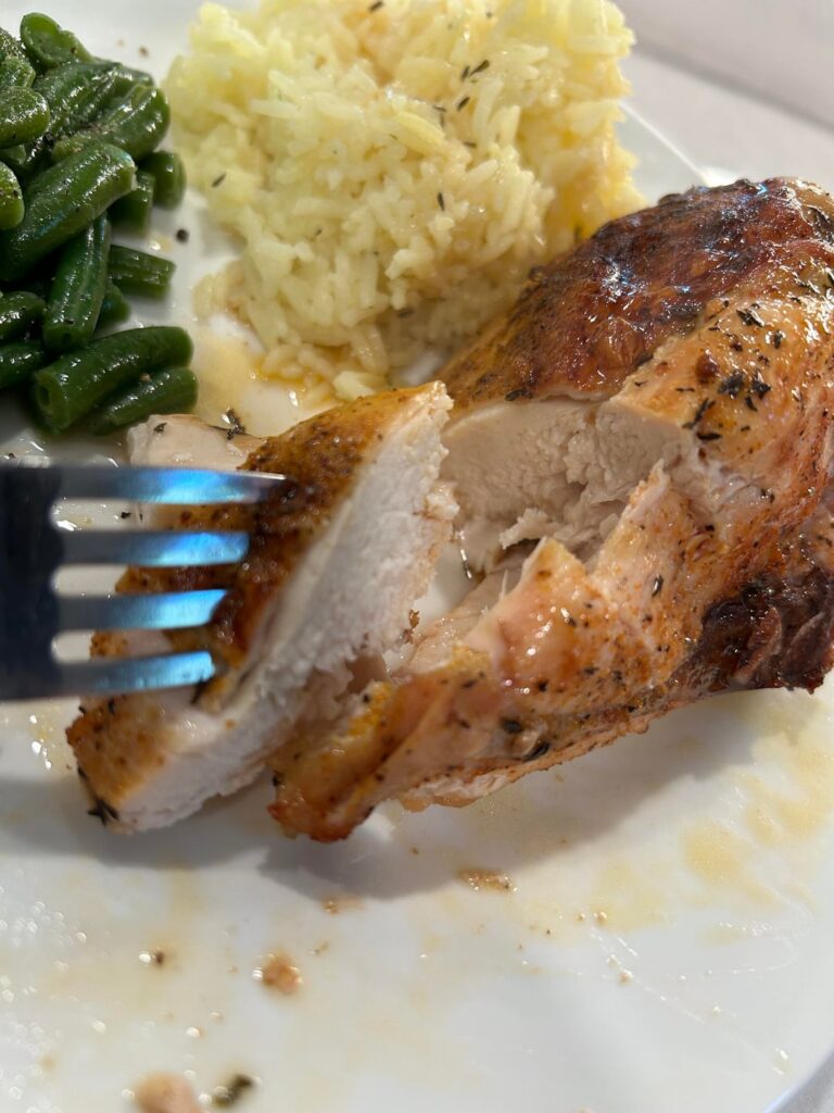 How I cook an entire chicken to get the whole thing cooked correctly… IOW, how I get edible chicken breasts