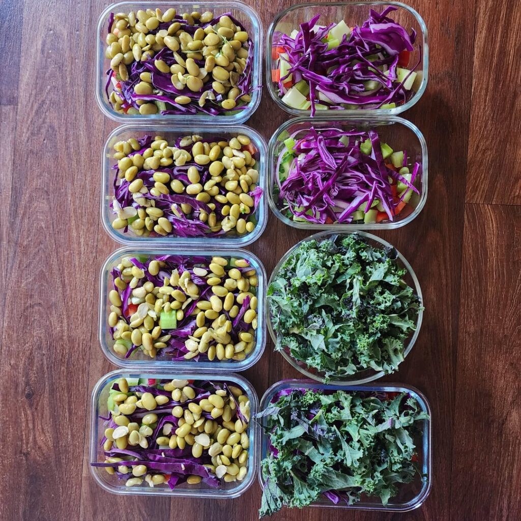Lunch salads + quinoa bake for the next few days + muffins
