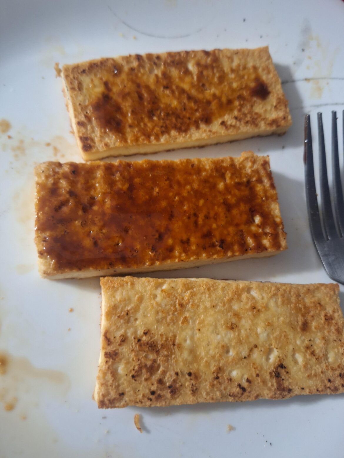 I thought marmite on tofu would be like soy sauce. Not too far off.