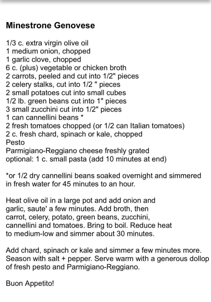 Nonna’s traditional Minestrone Genovese