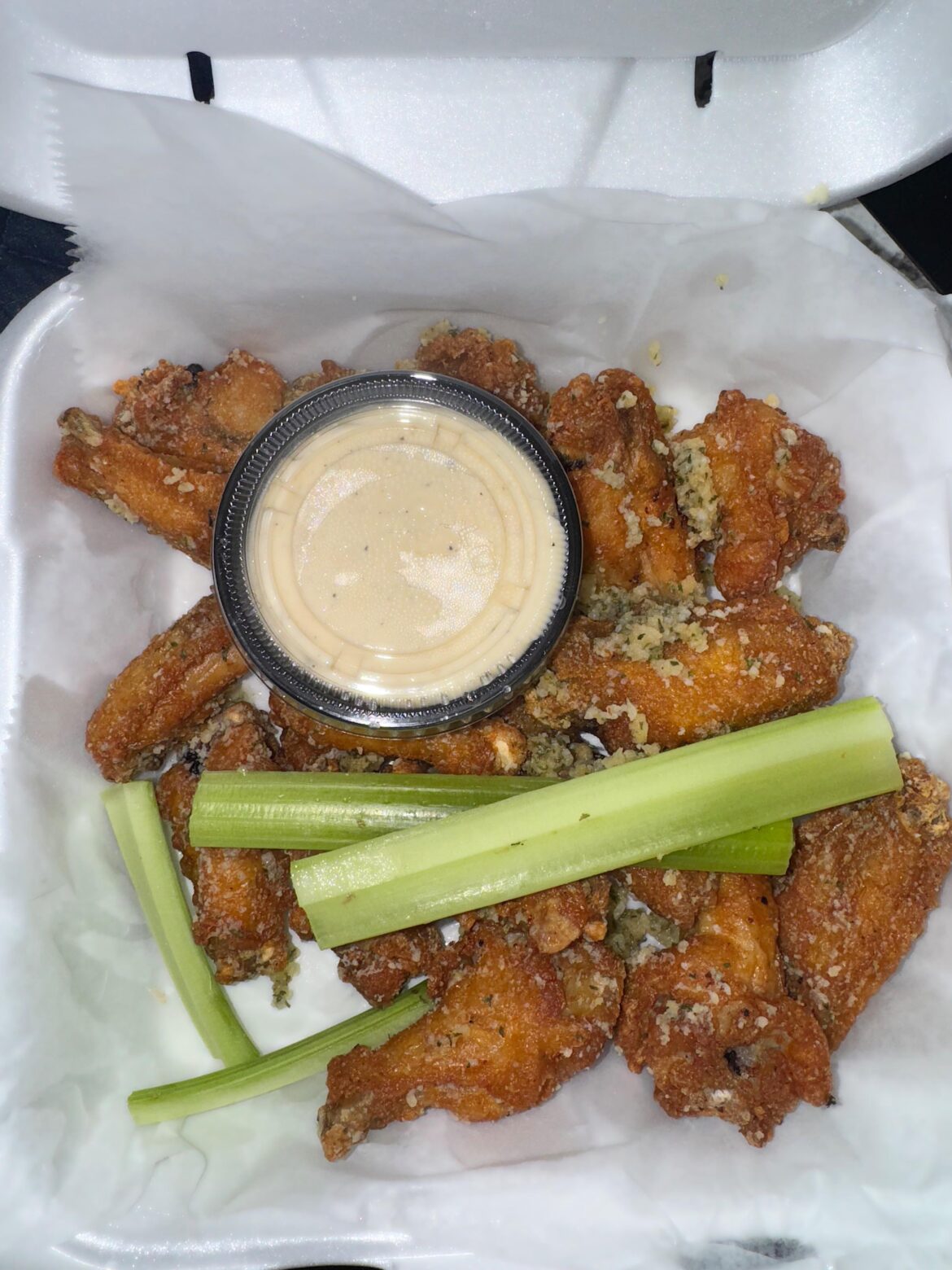 Garlic Parmesan wings.