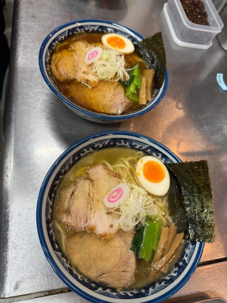 Learned how to make Shio and Shoyu ramen at Rajuku school of ramen in Tokyo