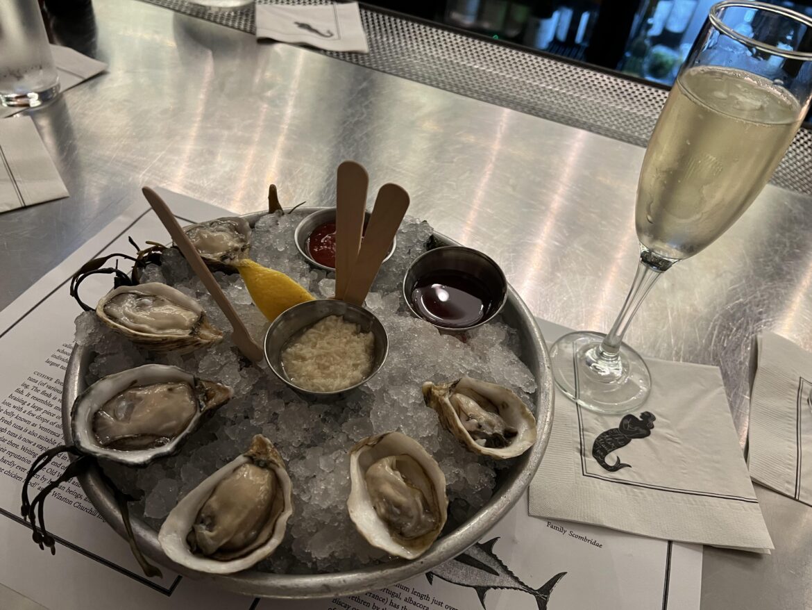 Kushi oysters and cava