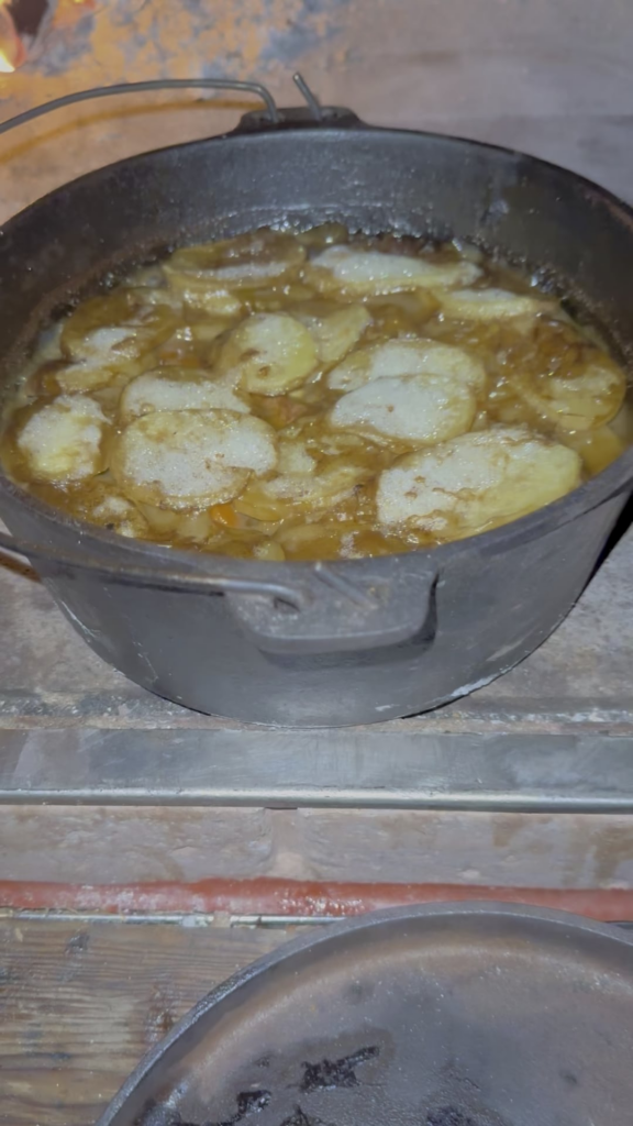 Lancashire hot pot in a wood fired oven Delicious lamb!!