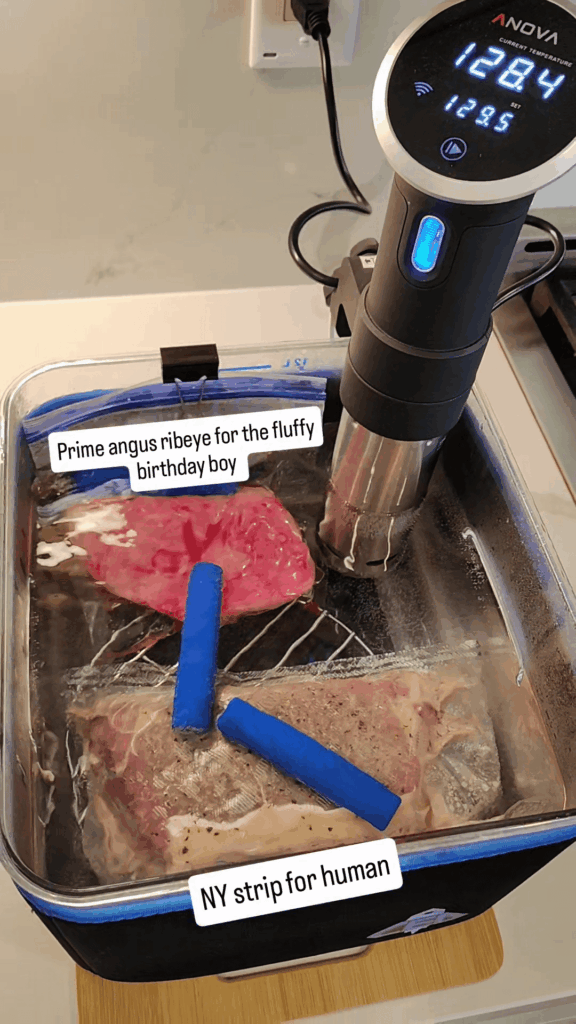 Warren Fluffett approves of his 129.5deg sous vide ribeye