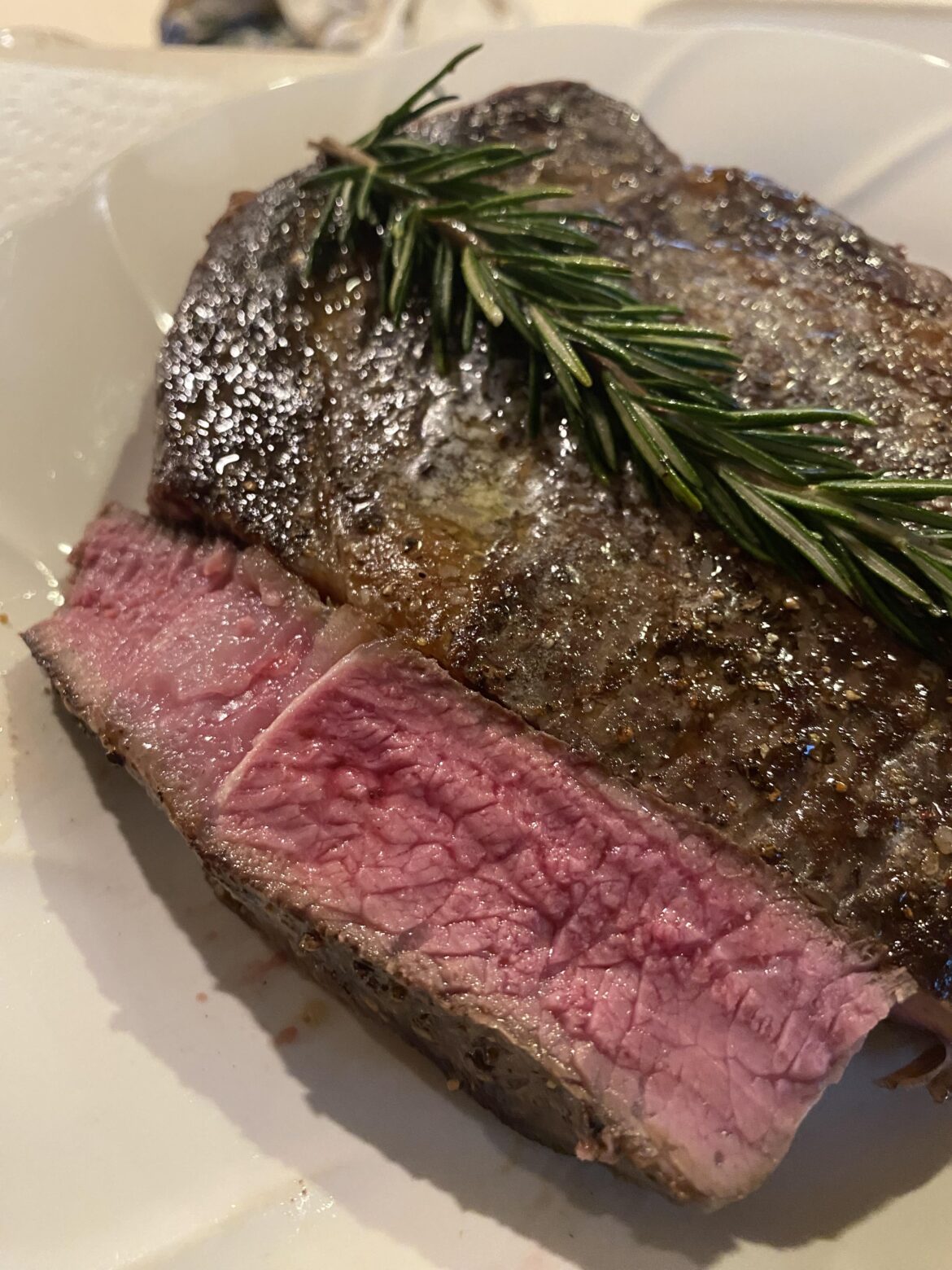 Ribeye. 137 for two hours, rest for 20 mins then seared 1 min per side at 500.