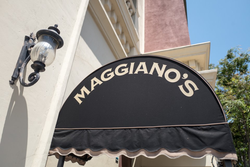 Sign for Maggiano's Little Italy, an Italian restaurant chain.