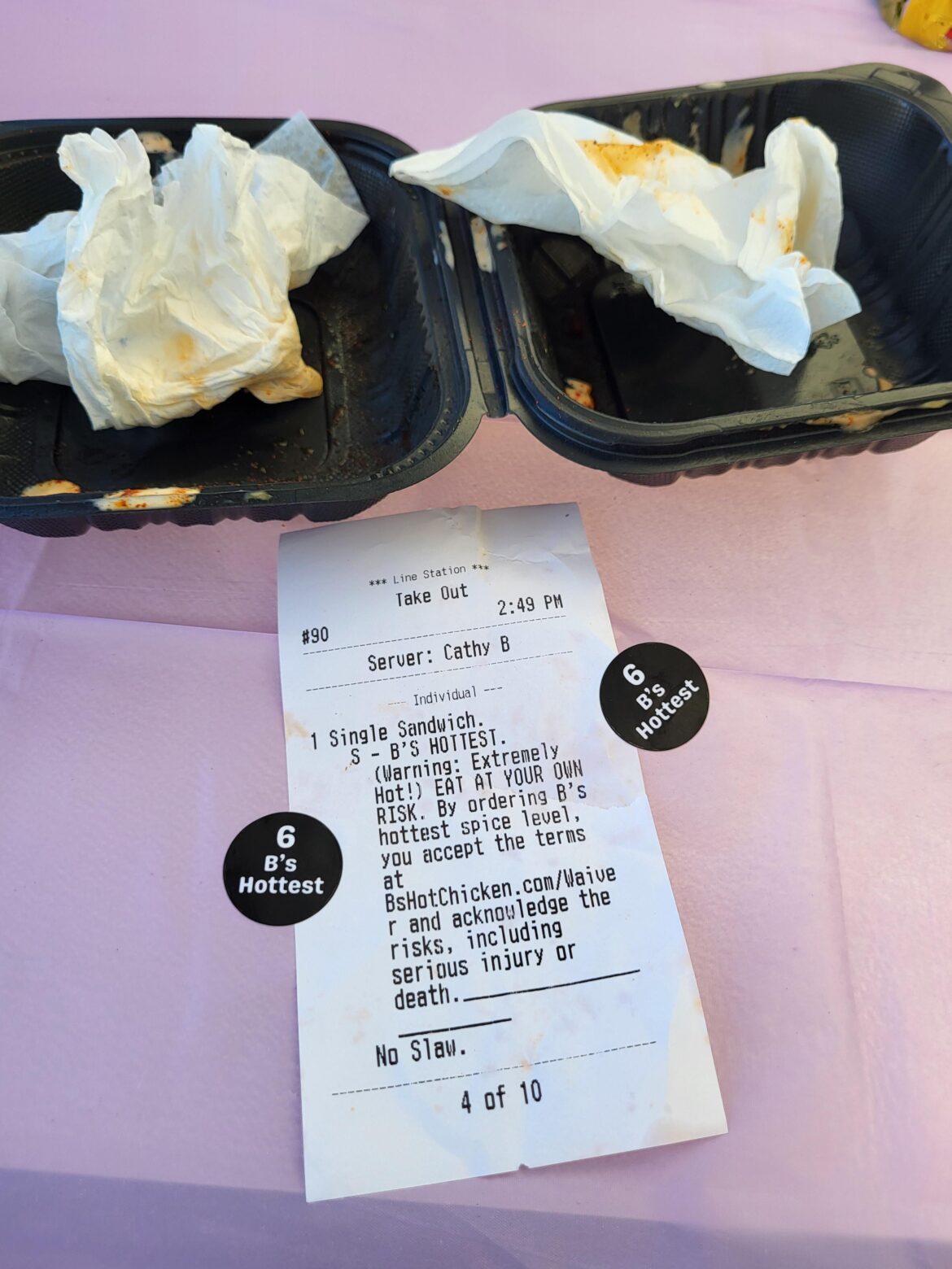 B- HOTTEST CHICKEN SANDWICH.