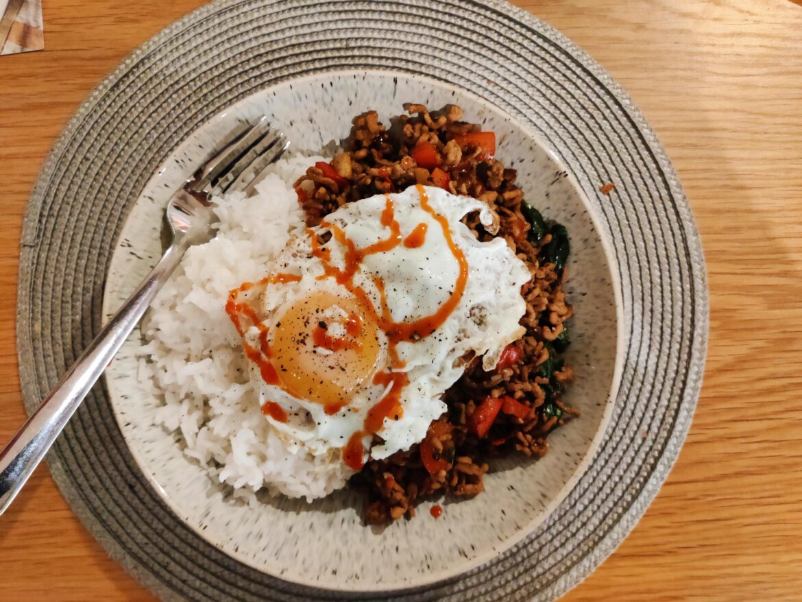 Pork and Thai basil stir fry (Pad Kra Pao)