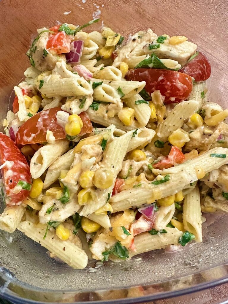 BBQ Chicken Pasta Salad - 347cal/48g protein