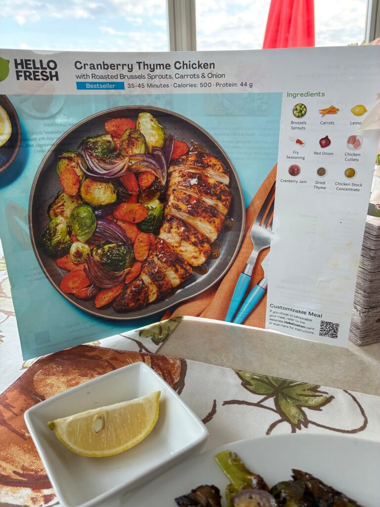 Cranberry Thyme Chicken with roasted veggies.