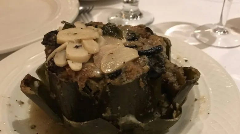 Stuffed artichoke at Patsy's restaurant