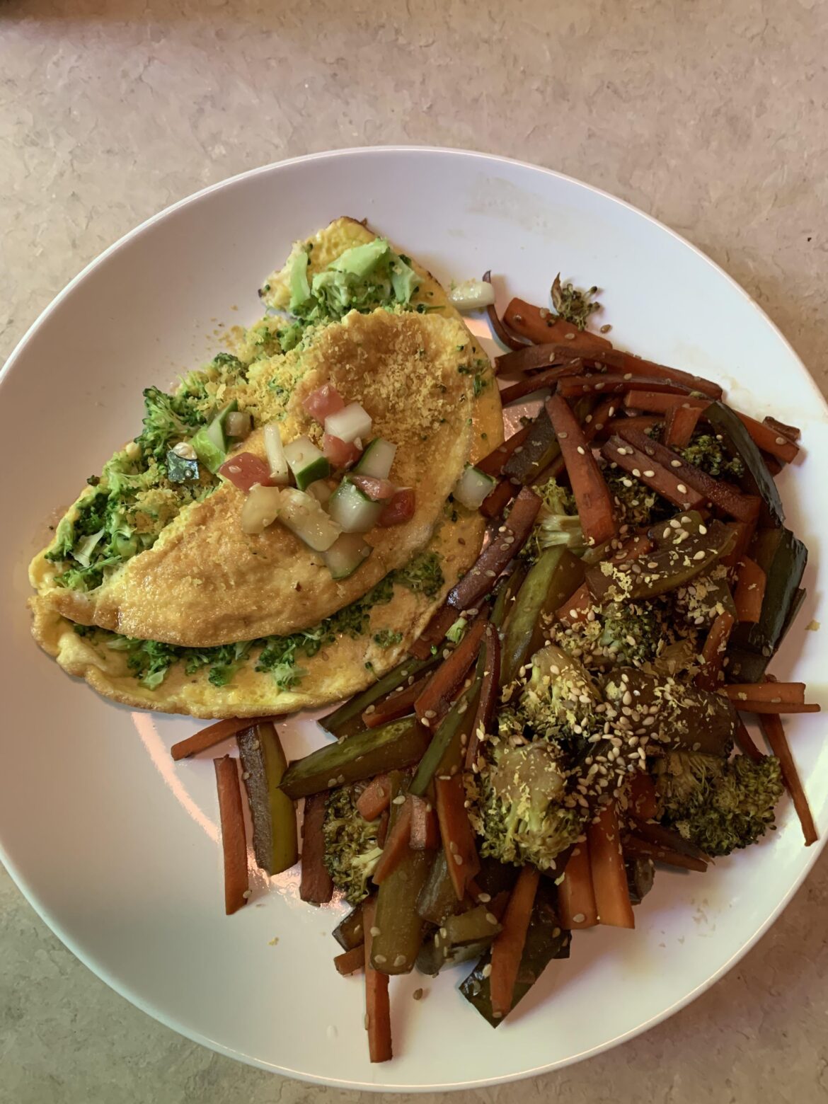 300 calorie stir fry omelette meal