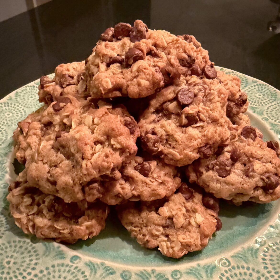 Made some chocolate chip- oatmeal cookies