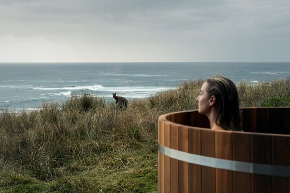 In the tub at Kittawa Retreat, King Island.