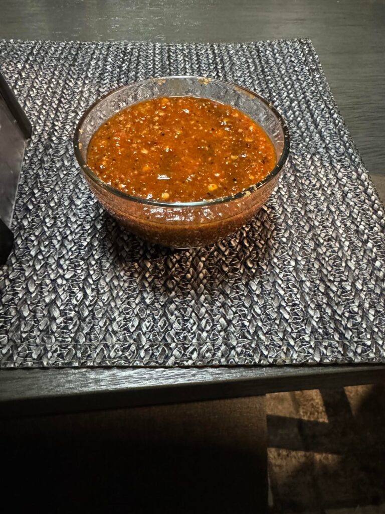 Smoked Ghost Pepper Salsa from the garden.