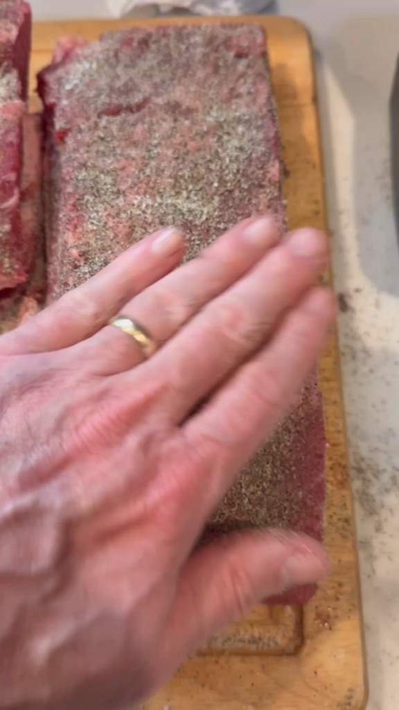 18# brisket, S&P, sous vide @155 for 36 hours. Ice bath. Smoked for 2-3 hours on the egg. Came out awesome