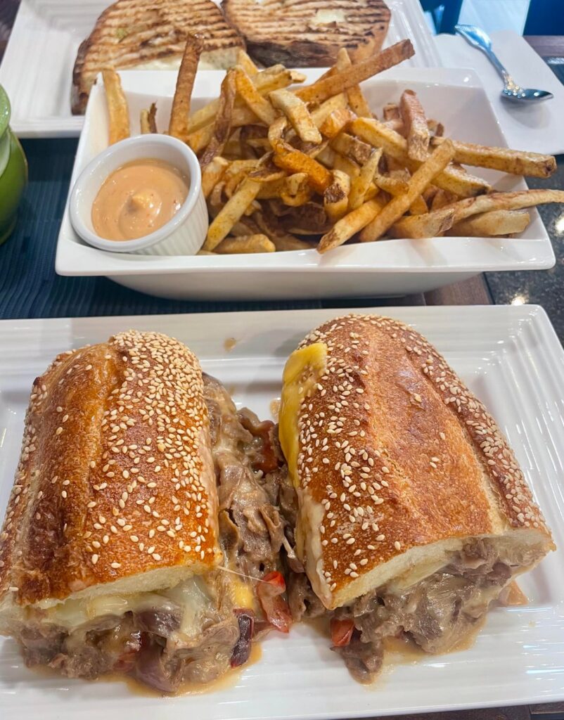 Philly cheesesteak on seeded semolina