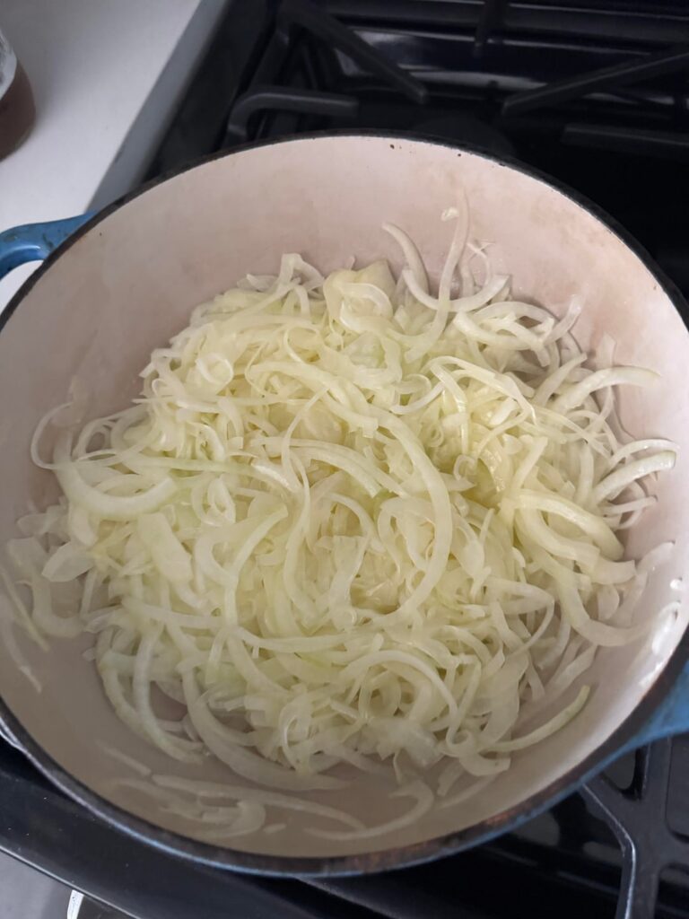 Two hours, two onions, two big garlic cloves tossed in towards the end. Used for pasta 🫡
