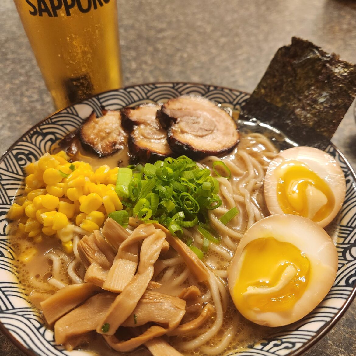 Miso Paitan with chili + shallot/garlic oils.