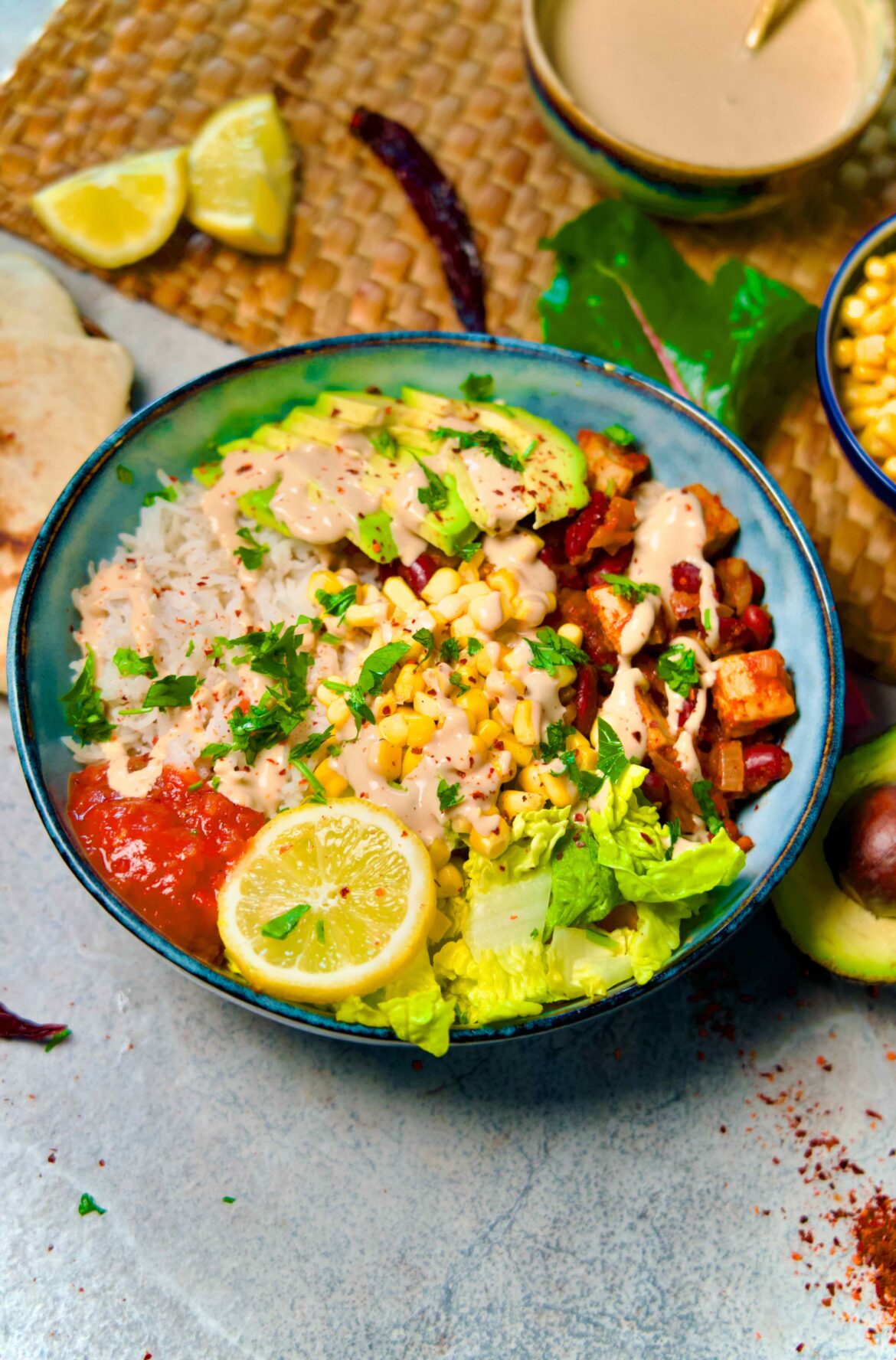 Vegan Burrito Bowl With Cashew Cream Cheese