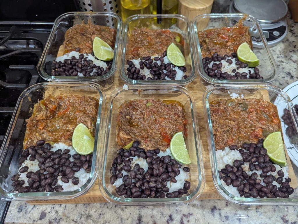 Slow Cooker Ropa Vieja with Rice & Black Beans (~708 kcal)