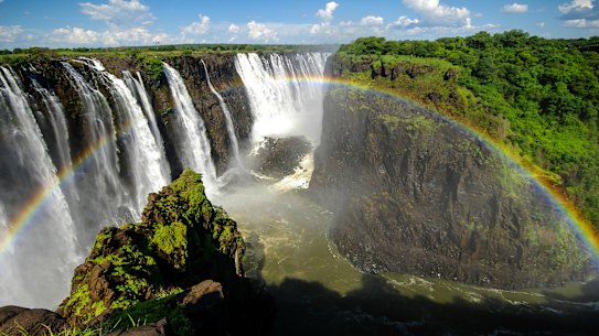 Victoria Falls, on the border of Zambia and Zimbabwe.