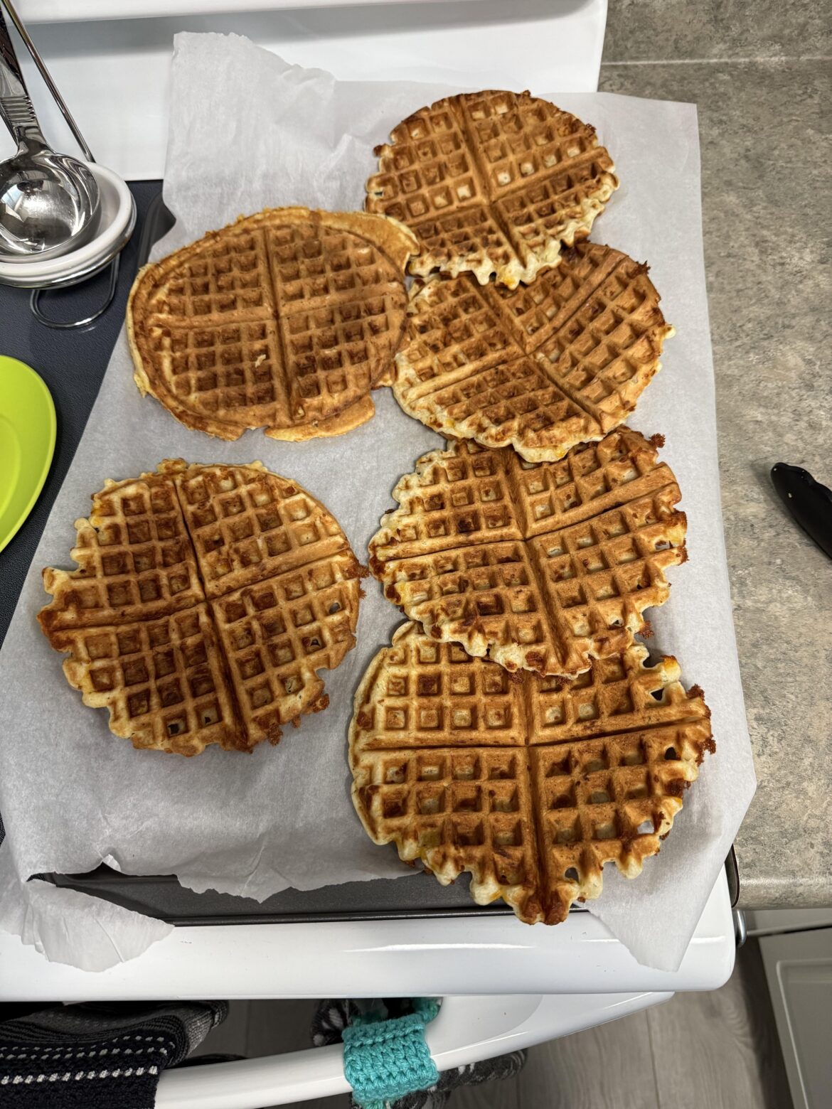 Not everyone in our house eats keto so I made savoury waffles and chaffles! Can you tell the difference?