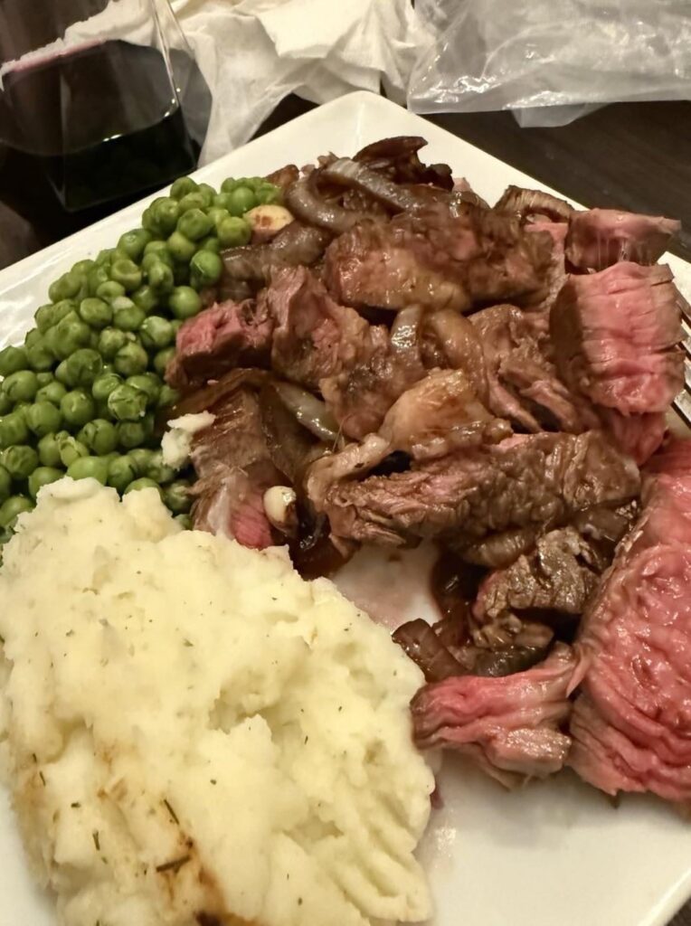 at least half an onion with every steak