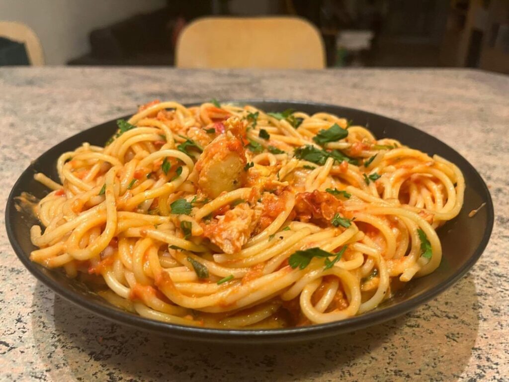 Hey y’all! I made Lobster spaghetti. Btw, it’s my first time ☺️