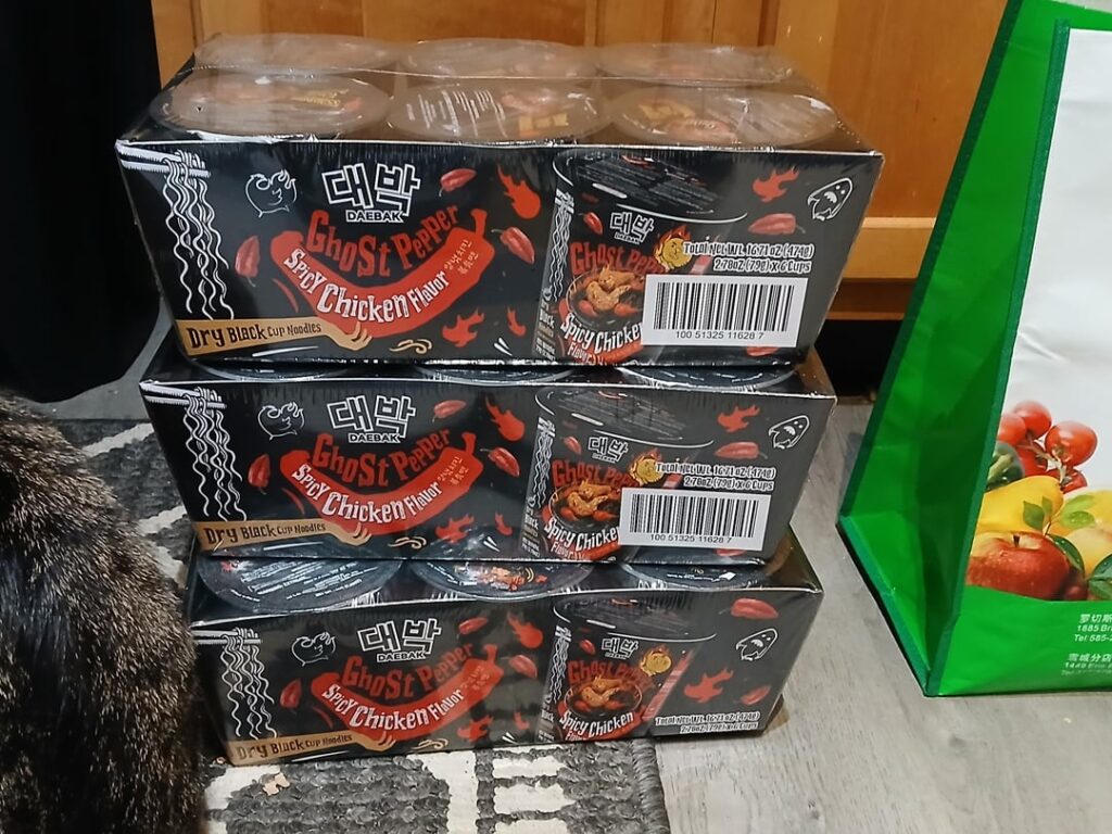 My husband surprised me with ghost pepper noodles.