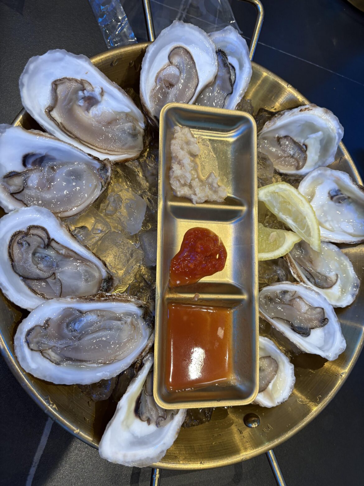 Oysters at a seafood restaurant
